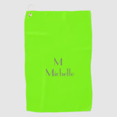 Chartreuse groen - voeg monogram en noem golfhandd golfhanddoek (Voorkant)