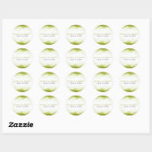 Chartreuse Groen Waterverf Modern Chique Bruiloft Ronde Sticker (Vel)
