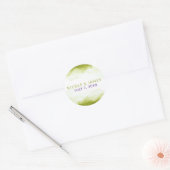 Chartreuse Groen Waterverf Modern Chique Bruiloft Ronde Sticker (Envelop)