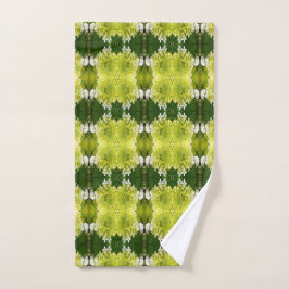 Chartreuse Groene Abstracte Hortensia Bloemen Patr Handdoek