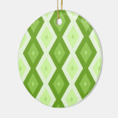 Chartreuse groene diamant patroon keramisch ornament (Links)