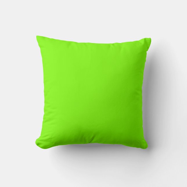 Chartreuse groene effen kleur kussen (Voorkant)