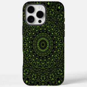Chartreuse Groene Mandala met Krachtige Symmetrie iPhone 16 Pro Max Hoesje
