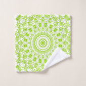 Chartreuse Groene Mandala Patroon Bad Handdoek (Wasdoekje)