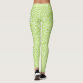 Chartreuse Groene Mandala Patroon Leggings (Achterkant)
