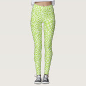 Chartreuse Groene Mandala Patroon Leggings (Voorkant)