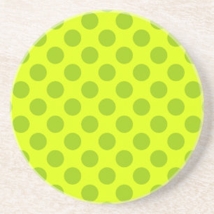 Chartreuse groene polka stippen zandsteen onderzetter