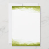 Chartreuse Groene Waterverf Chique Modern Bruiloft Kaart (Achterkant)