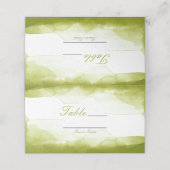 Chartreuse Groene Waterverf Tafelnummer Zitplaatse Plaatskaartje (Buitenkant ongevouwen)