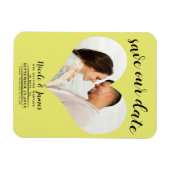 Chartreuse Hart Foto Bruiloft Save the Date Magneet (Horizontaal)