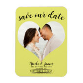 Chartreuse Hart Foto Bruiloft Save the Date Magneet (Verticaal)