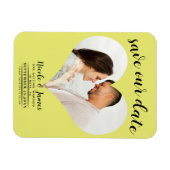 Chartreuse Hart Foto Trouwkaart Save the Date Magneet (Horizontaal)