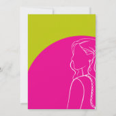 Chartreuse & Hot Pink Bruiloftsuitnodiging Kaart (Achterkant)