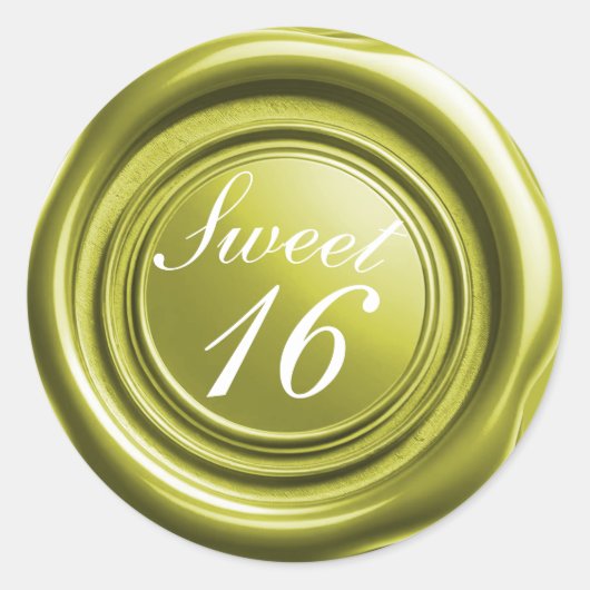 Chartreuse Kaars Was Zegel Drip Sweet 16 Trouwen (Voorkant)