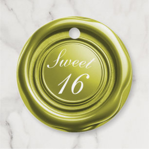 Chartreuse Kaars Was Zegel Druppel Sweet 16 Trouwf Bedankjes Labels
