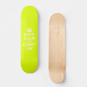 Chartreuse Kalm houden en doorgaan Persoonlijk Skateboard (Voorkant)