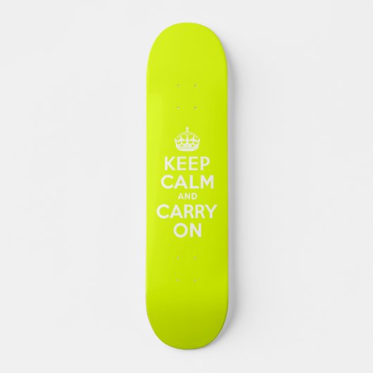 Chartreuse Kalm houden en doorgaan Persoonlijk Skateboard (Voorkant)