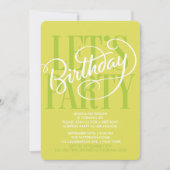 CHARTREUSE LET'S BIRTHDAY PARTY | UITNODIGING (Voorkant)