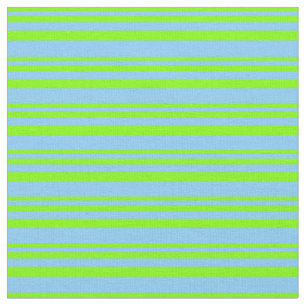 Chartreuse & Light Sky Blue Colour Lines Stof