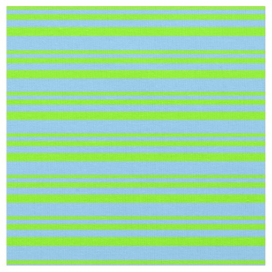 Chartreuse & Light Sky Blue Colour Lines Stof (Close Up)