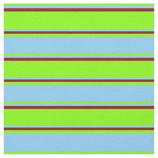 Chartreuse, Light Sky Blue en Dark Red Stof (Close Up)