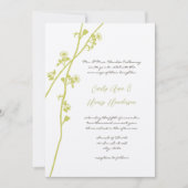 Chartreuse Lime Wilde Bloem Tak Bruiloft Kaart (Voorkant)