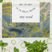 Chartreuse Marble Christelijk Hymn Kitchen Towel Theedoek (Gevouwen)