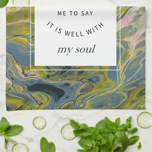 Chartreuse Marble Christelijk Hymn Kitchen Towel Theedoek (Gevouwen)