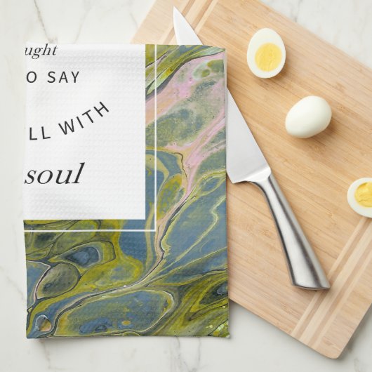 Chartreuse Marble Christelijk Hymn Kitchen Towel Theedoek (Quarter Fold)