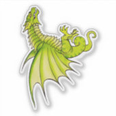 Chartreuse Medieval Wyvern Sticker (Voorkant)