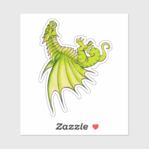 Chartreuse Medieval Wyvern Sticker