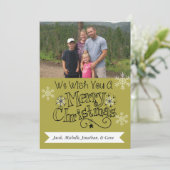 Chartreuse Merry-kerstfotofeestkaart Feestdagenkaart (Staand voorkant)