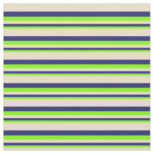 Chartreuse, Midnight Blue en Tan Pattern Stof