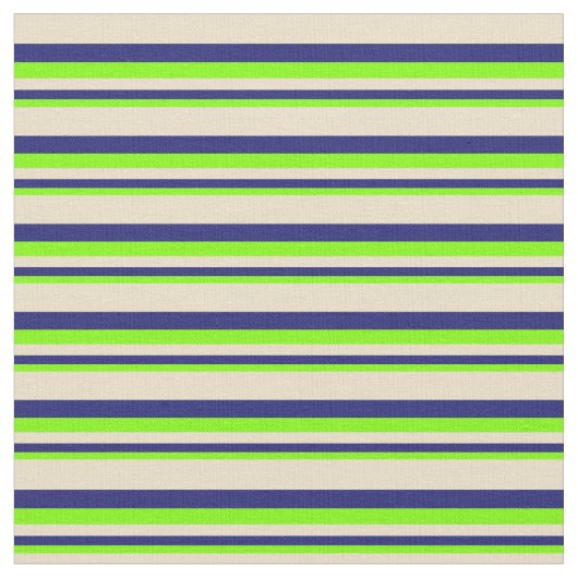 Chartreuse, Midnight Blue en Tan Pattern Stof (Close Up)