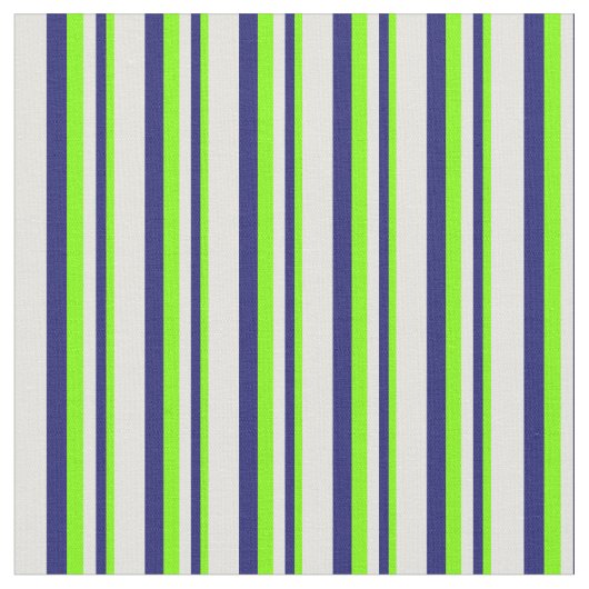 Chartreuse, Midnight Blue & Light Cyan Stripes Stof (Close Up)