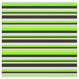 Chartreuse, Mint Cream en Zwart gekleurd Patroon Stof