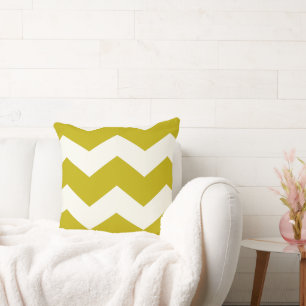 Chartreuse Modern Zigzag Chevron Patroon Kussen