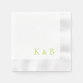 Chartreuse Monogram Wit Gecoineerde Bruiloft Servet
