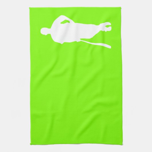 Chartreuse, Neon Green Baseball Theedoek (Verticaal)