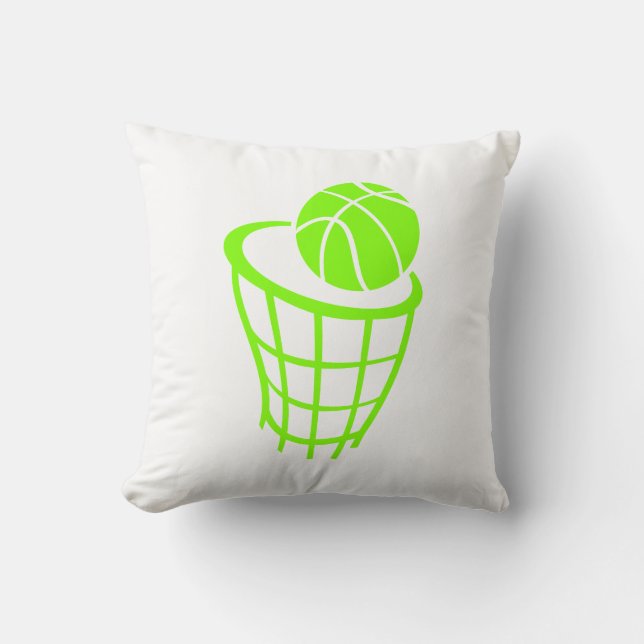 Chartreuse, Neon Green Basketball Kussen (Voorkant)