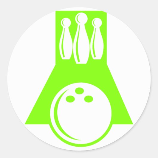 Chartreuse, Neon Green Bowling Ronde Sticker (Voorkant)
