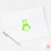 Chartreuse, Neon Green Bowling Ronde Sticker (Envelop)