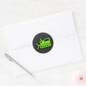 Chartreuse, Neon Green Bulldozer Ronde Sticker (Envelop)
