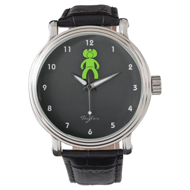 Chartreuse, Neon Green Cowboy Horloge (Voorkant)