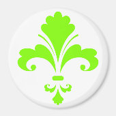Chartreuse, Neon Green Fleur de lis Magneet (Voorkant)
