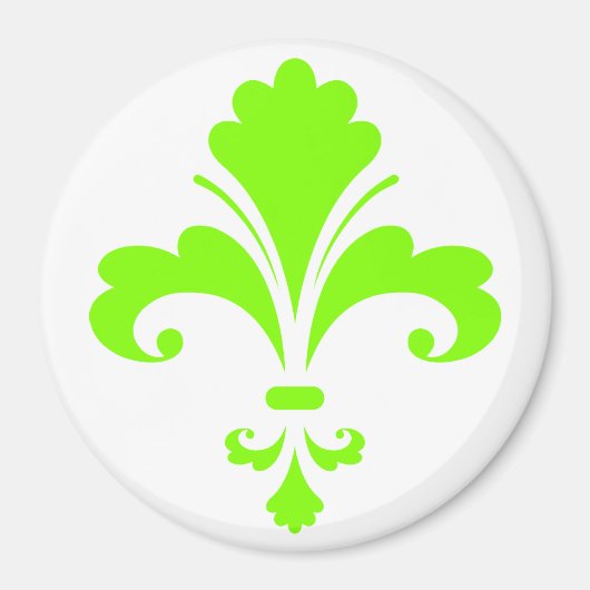Chartreuse, Neon Green Fleur de lis Magneet (Voorkant)