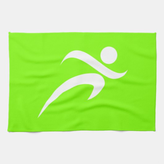 Chartreuse, Neon Green Hardlopen Theedoek (Horizontaal)