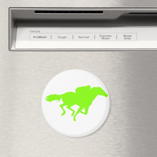 Chartreuse, Neon Green Horse Racing Magneet (Insitu (Vaatwasser))