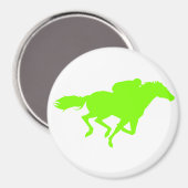 Chartreuse, Neon Green Horse Racing Magneet (Voorkant / Achterkant)