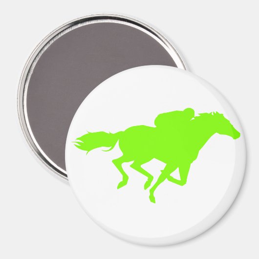 Chartreuse, Neon Green Horse Racing Magneet (Voorkant / Achterkant)